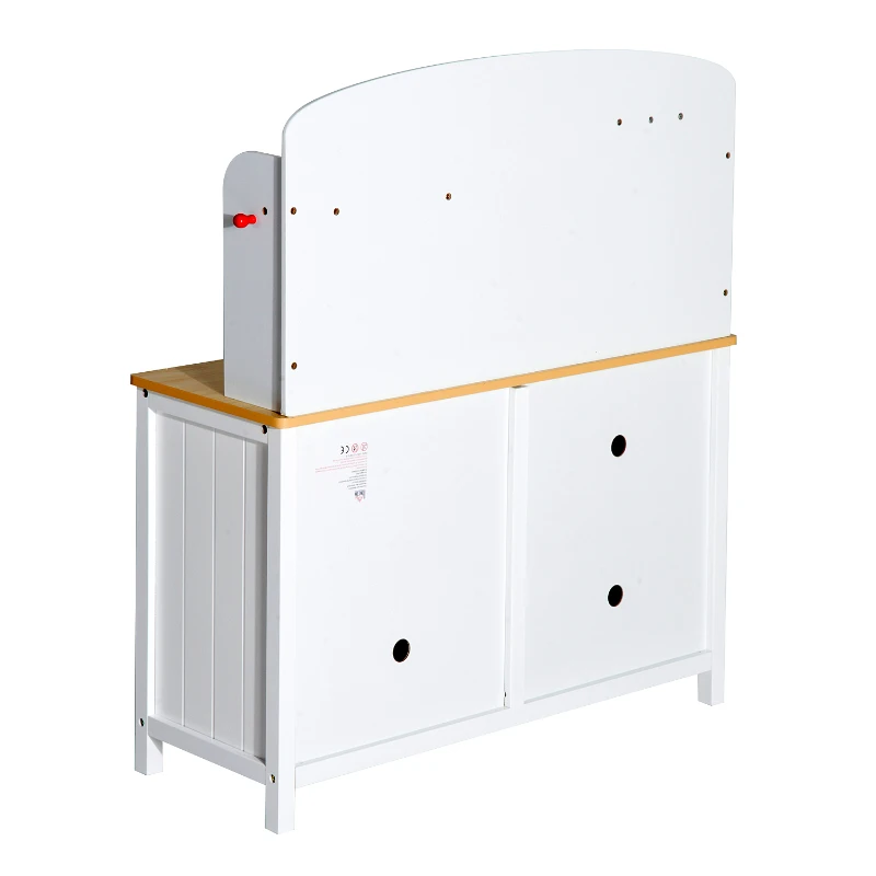 HOMCOM Cocina de Juguete Grande de Madera tipo Juego de Imitación con Accesorios para Niños +3 Años 70x30x88cm