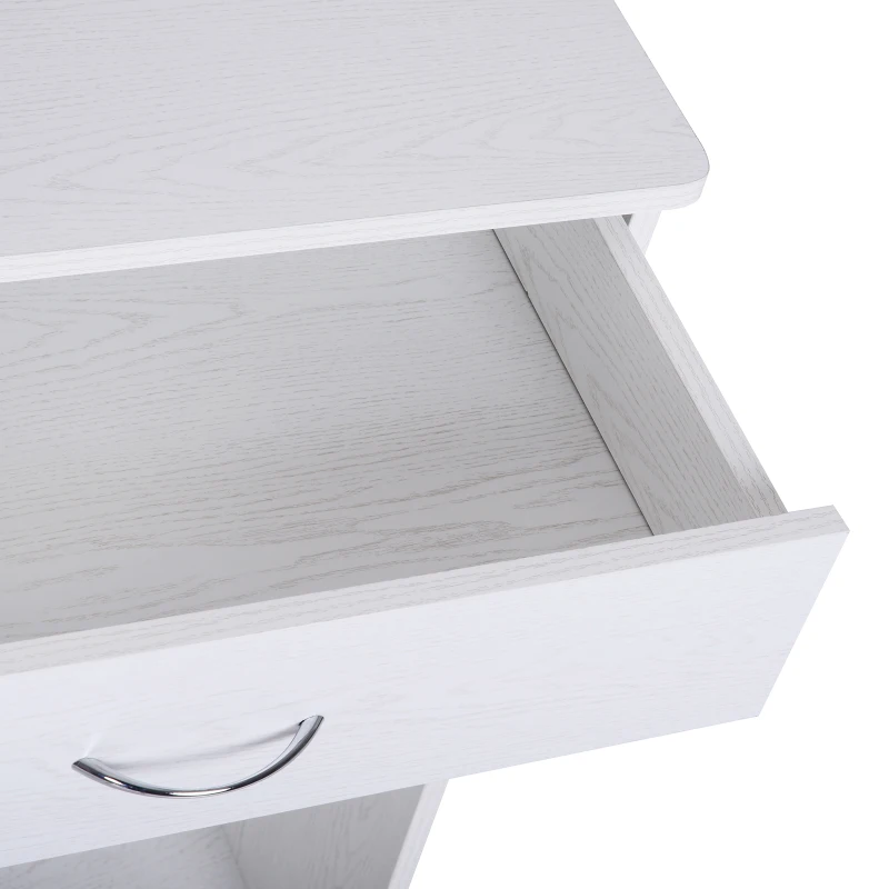 HOMCOM Aparador Auxiliar de Cocina Armario Alacena con Bastidores Laterals, Secciones Abiertas y Cajón Organizador Mueble 75.7x50.2x94cm con 4 Ruedas (2 con frenos ) para Almacenamiento