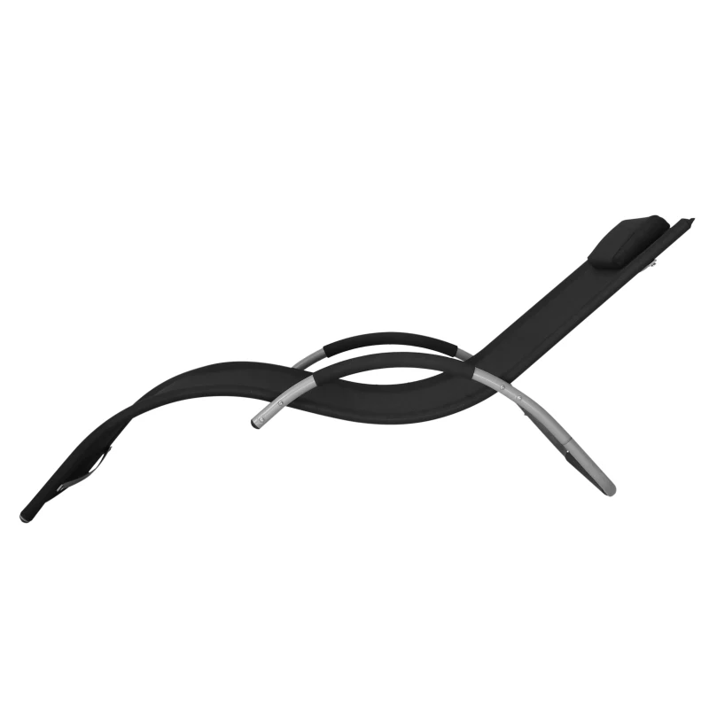 Outsunny Tumbona Curvada Diseño Ergonómico Hamaca de Jardín Patio Marco Aluminio Tela de Textilene Carga 160kg