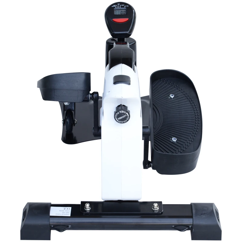 HOMCOM Máquina de Step Stepper Resistencia Ajustable Mini Bicicleta Elíptica Pantalla LCD con Asiento Carga 110kg 74x49x77cm Acero