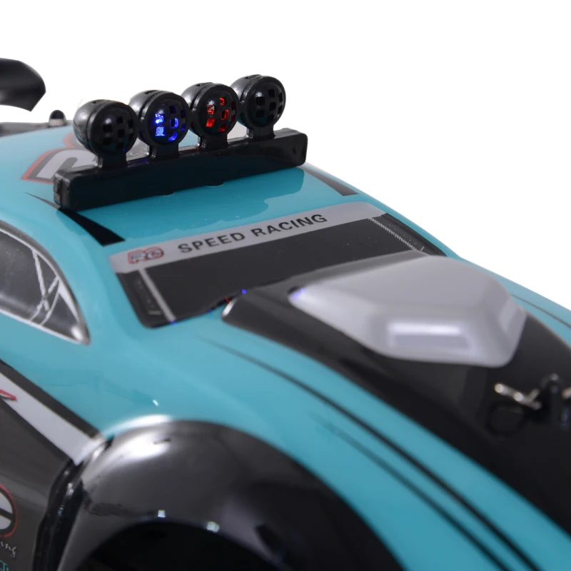 HOMCOM Coche Teledirigido 1:16 RC Coche Juguete Radio Control 15km/h Coche de Carreras con Luz para Niños +6 Años Regalo Perfecto