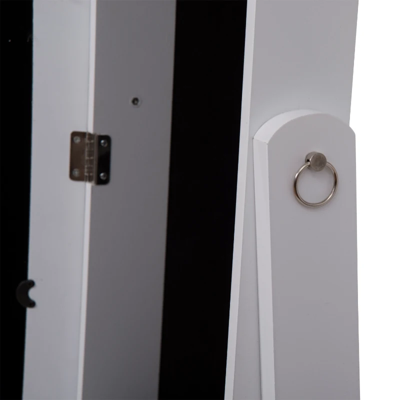 HOMCOM Espejo de Pie 144x34x37cm + Joyero Integrado Organizador Joyas para Dormitorio