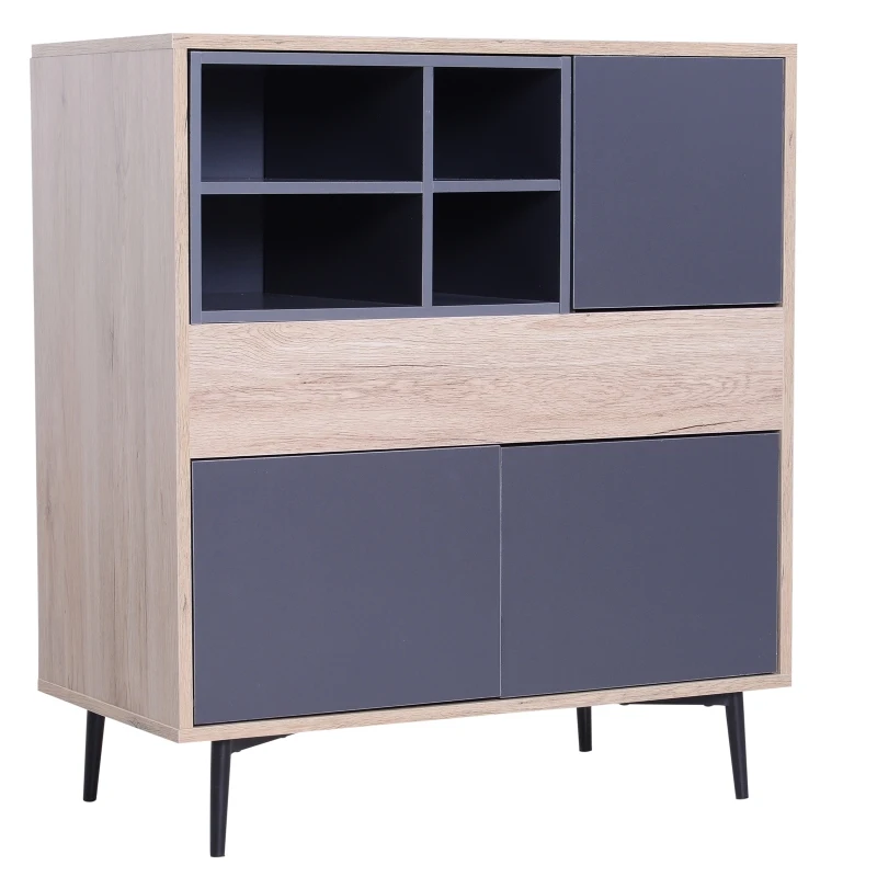 HOMCOM Armario Gabinete Consola Armario Bajo Mueble Aparador Organizador de Almacenaje Multiusos de Cocina Comedor Salón con Puertas y Estantes 78x39x87.2cm