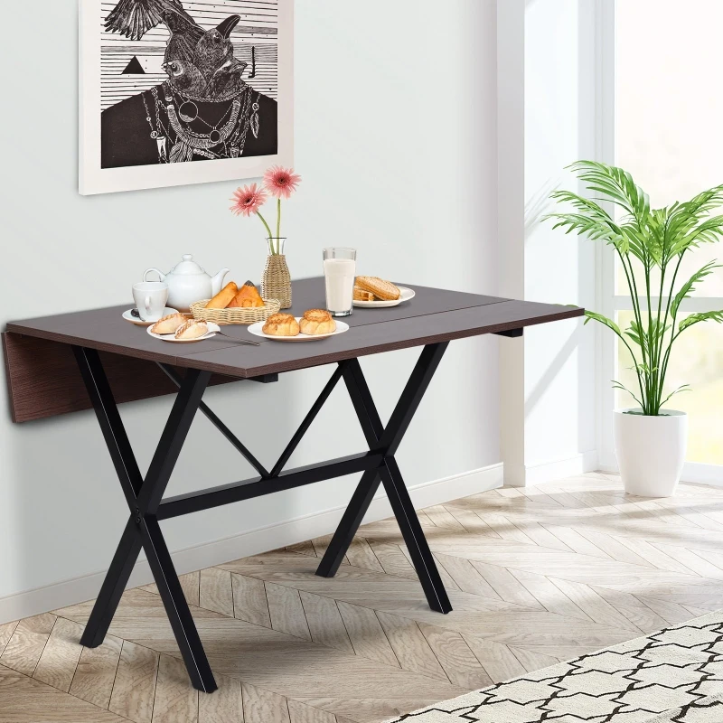 HOMCOM Mesa de Comedor Extensible con 3 Maneras de Uso Mesa Plegable para Salón Cocina Rectangular de 109 cm
