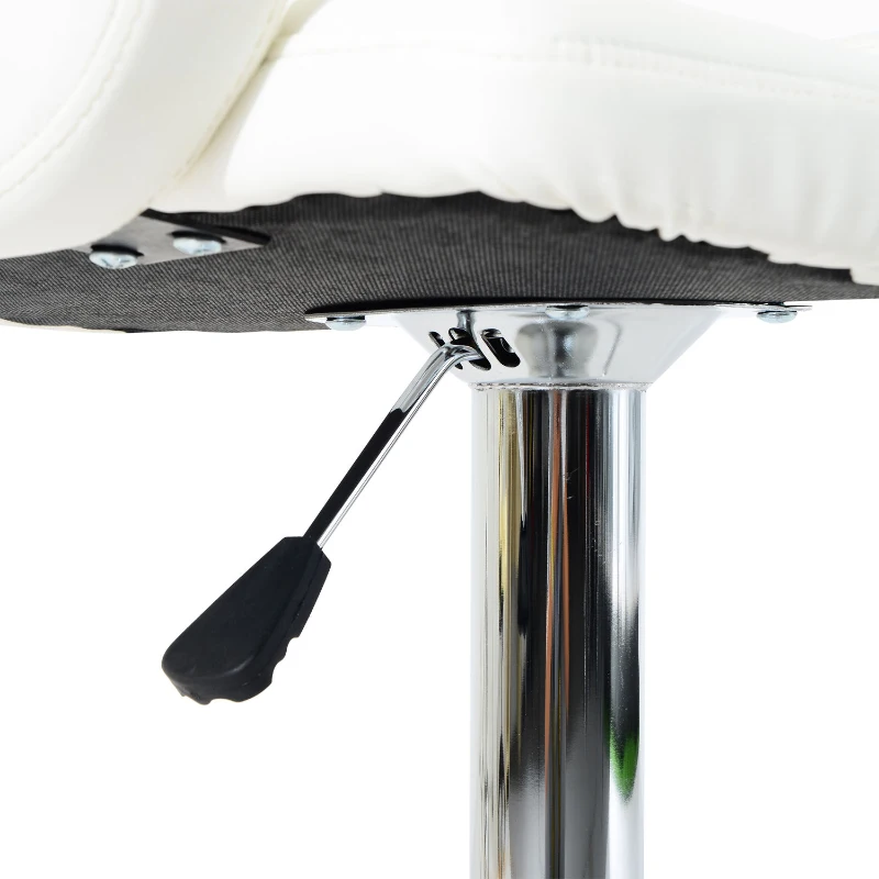 HOMCOM PU Leather Bar Stool W/Chrome Metal Base-White