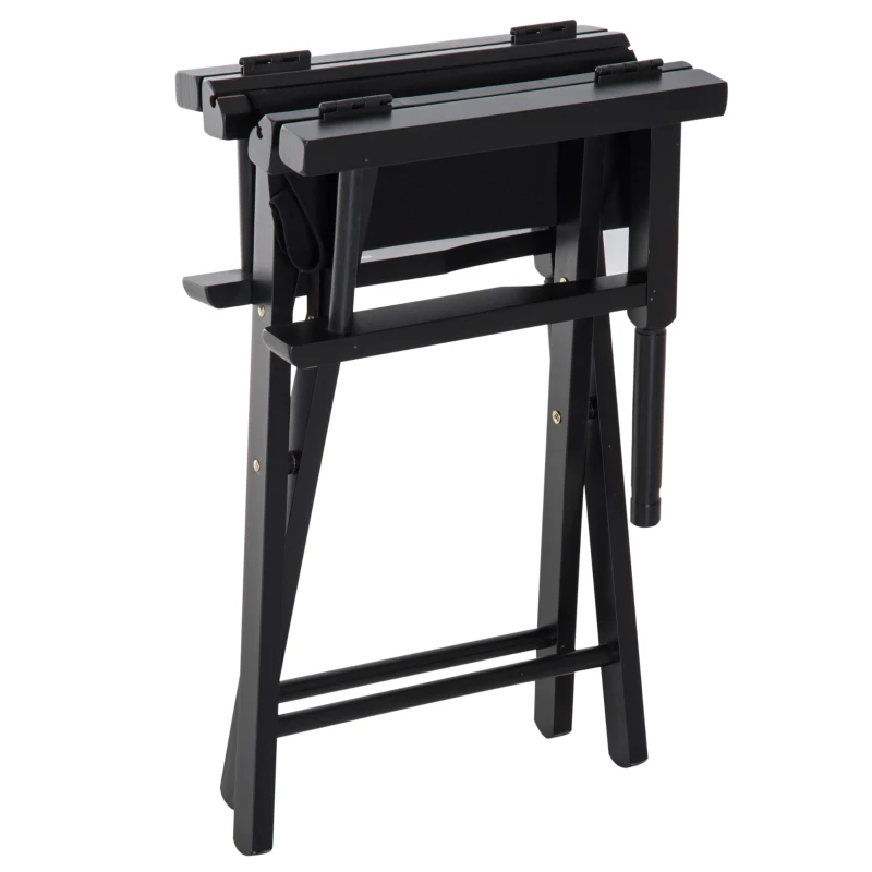 HOMCOM Silla de Director Plegable de Madera Silla de Maquillaje Artista Profesional para Cine Escena Jardín Playa 54x40x83cm Carga 120kg