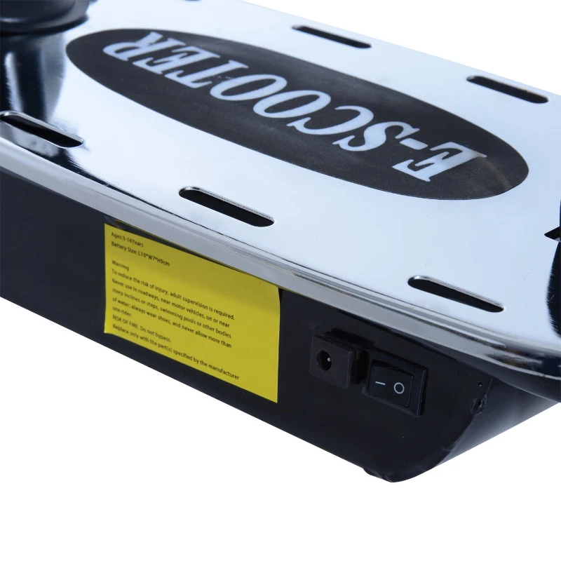 HomCom Patinete Eléctrico Scooter Plegable con Manillar y Asiento Ajustable - Color Negro - 81.5x37x96cm