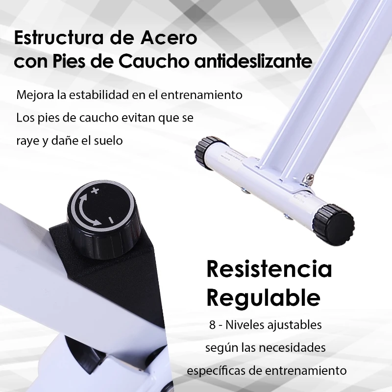 HOMCOM Bicicleta Estática Plegable Bicicleta de Ciclismo Vertical con Resistencia de  8 Niveles Pantalla LCD Asiento Ajustable Soporta hasta 110 kg 83x43x110 cm Rojo