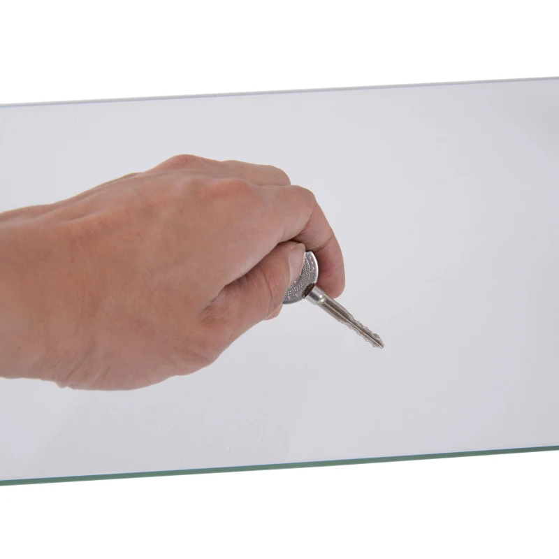 Vinsetto Soporte para Monitor Altura Ajustable Elevador de Pantalla para Portátil Ordenador Vidrio Acero Inox 56x21x9-11cm Carga 20kg