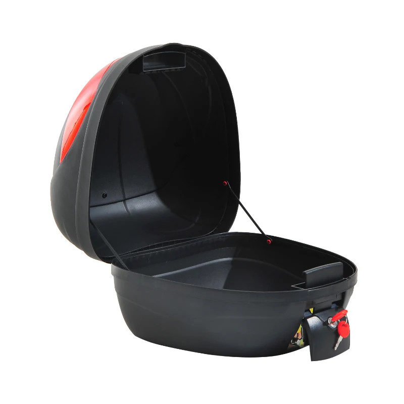 HOMCOM Baul de Moto Maleta 35L + Llaves y Accesorios Equipaje Motos Caja Topbox Topcase