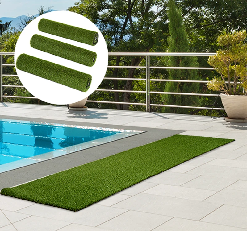 Outsunny Césped Artificial Rollo para Jardín 3 Rollos / Set Terraza Hierba Artificial para Exterior Reciclable Tacto Cómodo Fácil de Limpiar y Guardar 3x1m