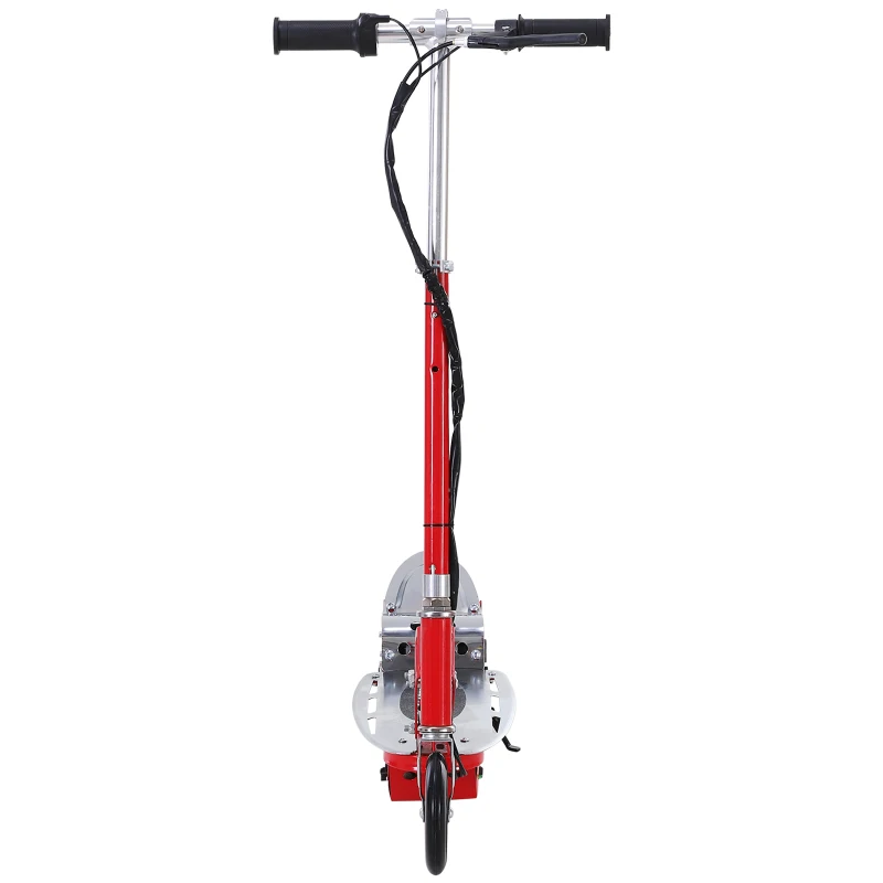 HOMCOM Patinete Eléctrico Niño Scooter Plegable Rojo Patinete Eléctrico Scooter Plegable con Manillar y tipo Monopatín con Freno y Caballete 120W Carga 50kg 81.5x37x96cm (Rojo)