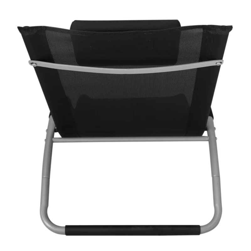 Outsunny Tumbona Curvada Diseño Ergonómico Hamaca de Jardín Patio Marco Aluminio Tela de Textilene Carga 160kg