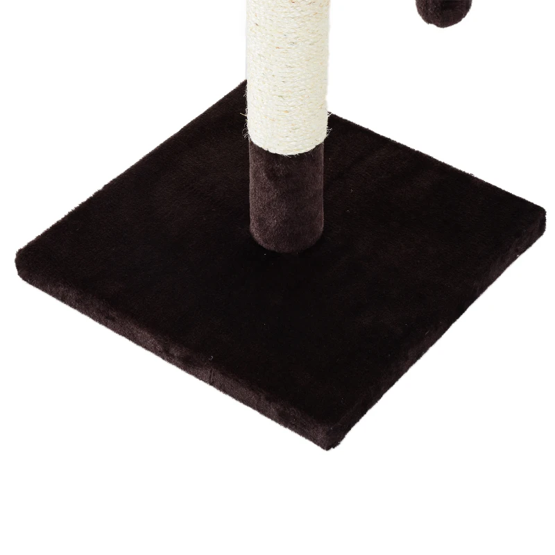 PawHut Rascador Gato 45x45x70cm Centro de Juego Arbol Gatos Cama Poste Arañar Juguetes