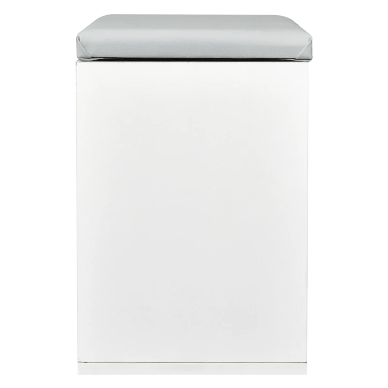 HOMCOM Zapatero Banco con Asiento Zapatero para Entrada Pasillo Cojín Acolchado 2 Estantes de Almacenamiento y 1 Cajón Carga Total 120 kg 63x30,5x45,5 cm Blanco