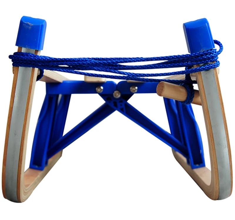 Trineo plegable 110cm madera de haya y acero carga max. 80 kg nieve esqui