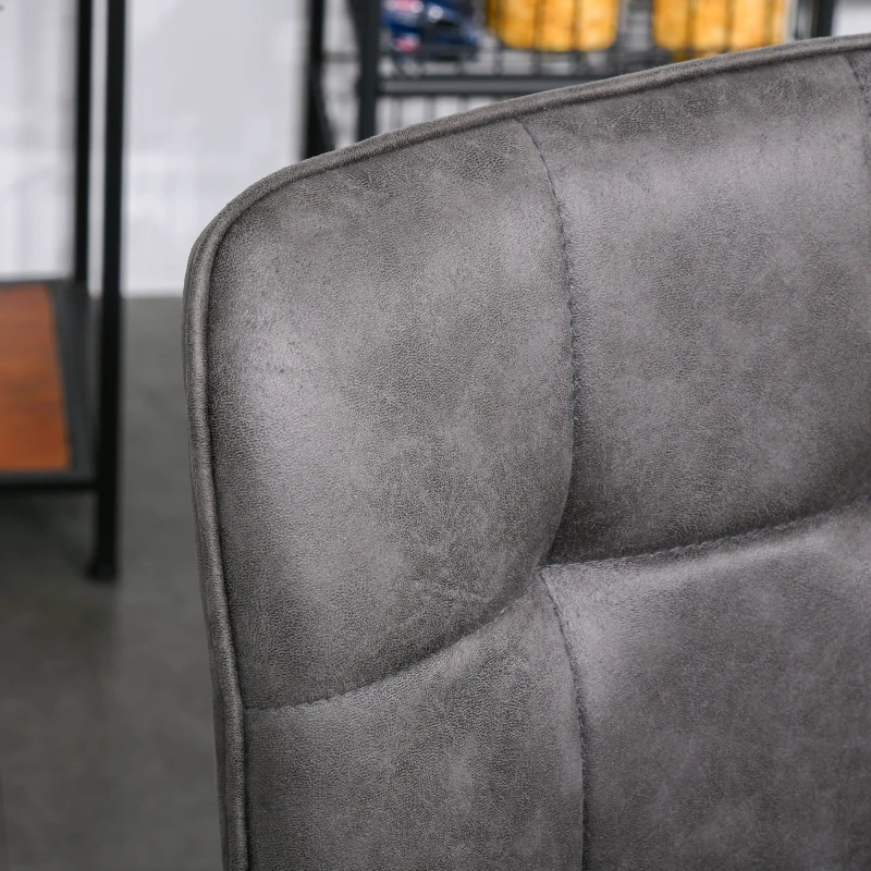 HOMCOM Conjunto de 2 Sillas de Comedor Tapizadas en Terciopelo con Asiento y Respaldo Acolchados Patas de Metal Estilo Moderno y Nórdico 57x45x88 cm Gris Oscuro