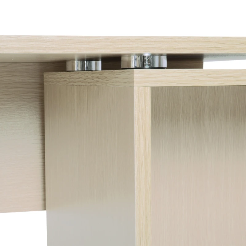 HOMCOM Escritorio de Ordenador PC Mesa Esquinera con Librería  Multi-Formas Giratorio 180°  Roble