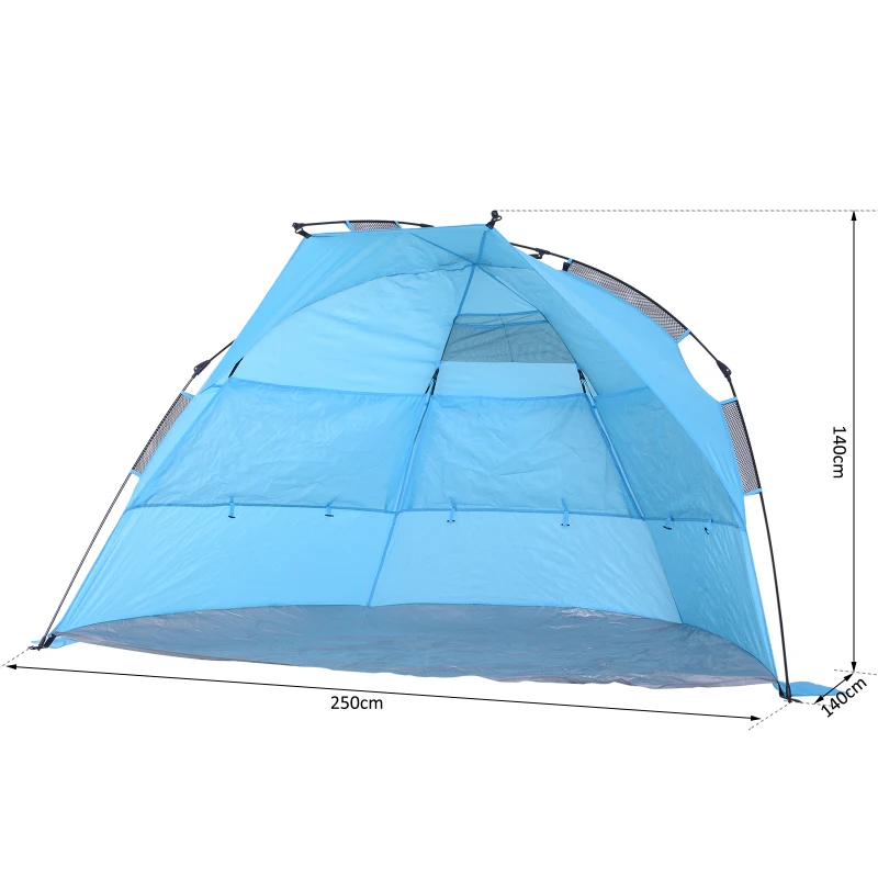 Outsunny Tienda de Playa Pop-up Automática de Campaña Toldo Refugio de Playa Impermeable Protección UV Portátil y Plegable