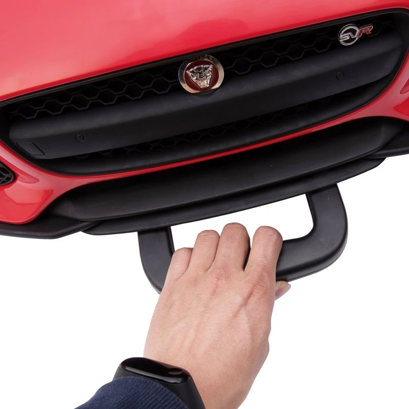 HOMCOM Coche Eléctrico Infantil Coche Juguete Jaguar F-Type SVR Niño de +3 Años con Mando a Distancia Con Música y Luces Doble Apertura de Puerta Batería 6V Carga 25kg 110x65x48cm Rojo