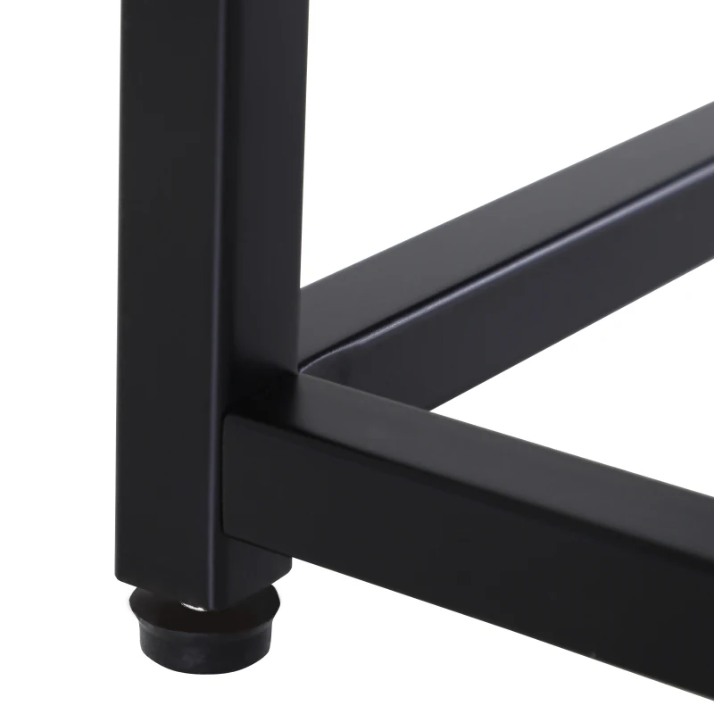 Mesa de Centro para Salón con Estante Inferior Mesilla de Noche Mesita Auxiliar para Dormitorio 46x46x57cm Negro