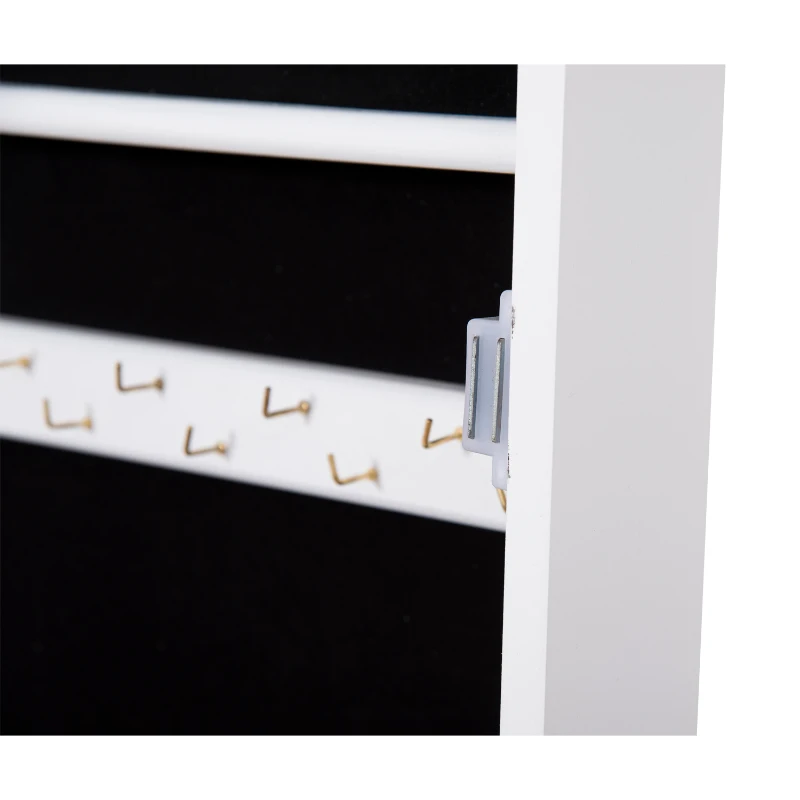 HOMCOM Espejo de Pie 144x34x37cm + Joyero Integrado Organizador Joyas para Dormitorio