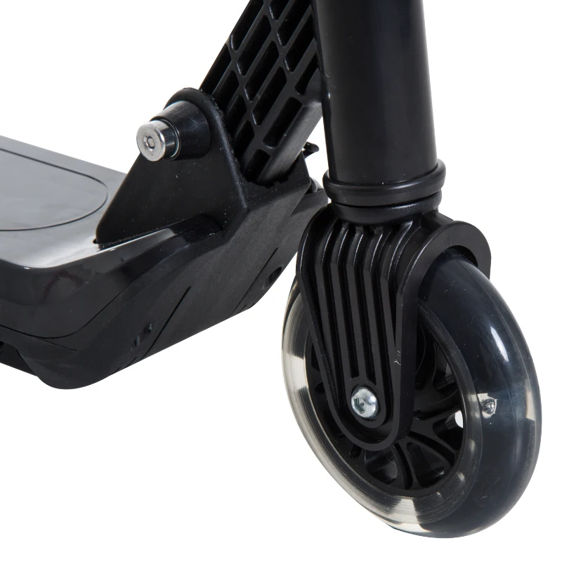 HOMCOM Patinete Eléctrico Niño 7-14 Años Scooter Manopatín Niño con Manillar Ajustable Plegable con Doble Freno Carga 45kg 70x34x70-84cm Estructura Aluminio Negro