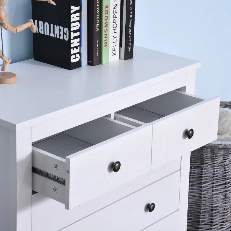 HOMCOM Cajonera de Almacenaje Armario con 5 Cajones Mesita de Noche para Dormitorio Salón 79x39.5x80.5cm