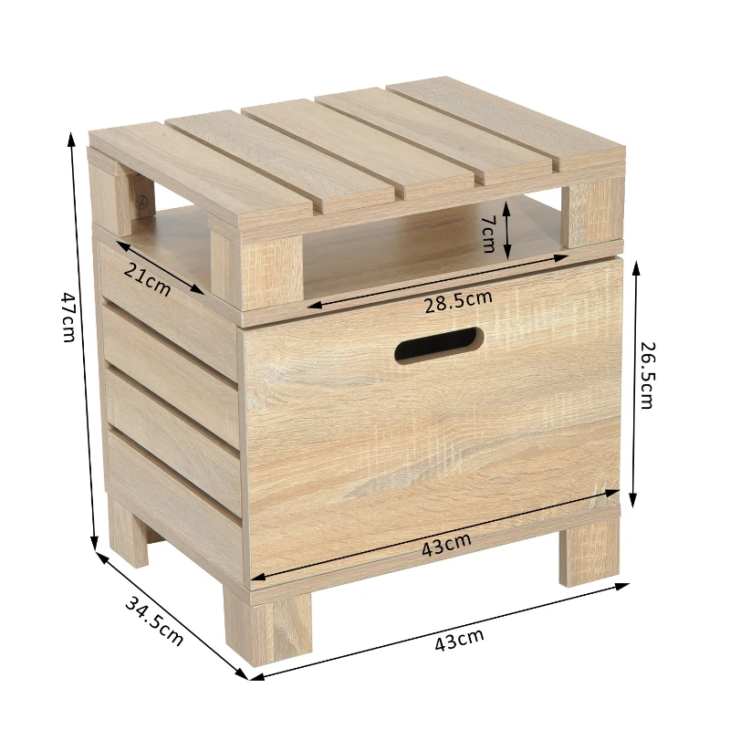 HOMCOM Mesa Auxiliar para Sofá Mesita Café con Puerta Ordenador Portátil Madera