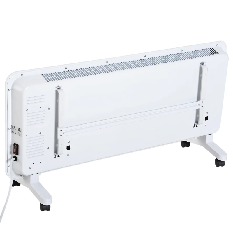 HOMCOM Radiador eléctrico Calefactor con Ruedas Convector de Pared/Pie con Pantalla Táctil Temporizador y Control Remoto 2 Niveles Calor 1000/2000W