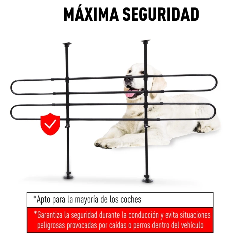 PawHut Barrera Proteccion Perro Reja Seguridad Acero Medida Universal Maletero Coche Perros