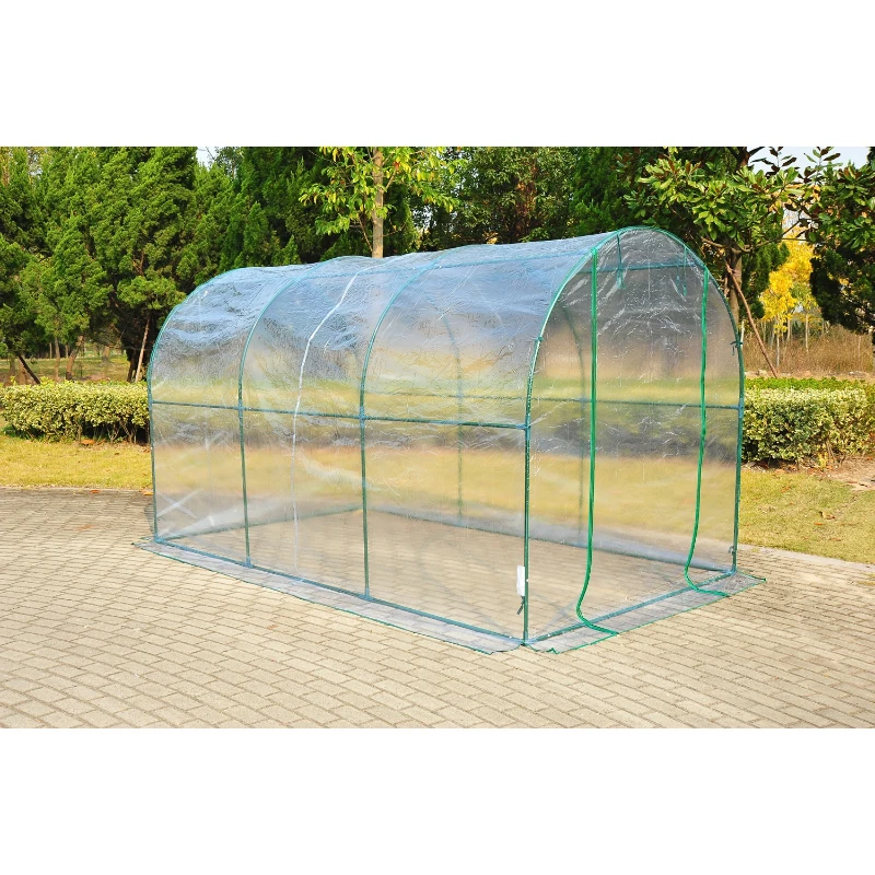 Outsunny Plastico Invernadero Caseta 350x200x200cm Acero Cultivo Plantas