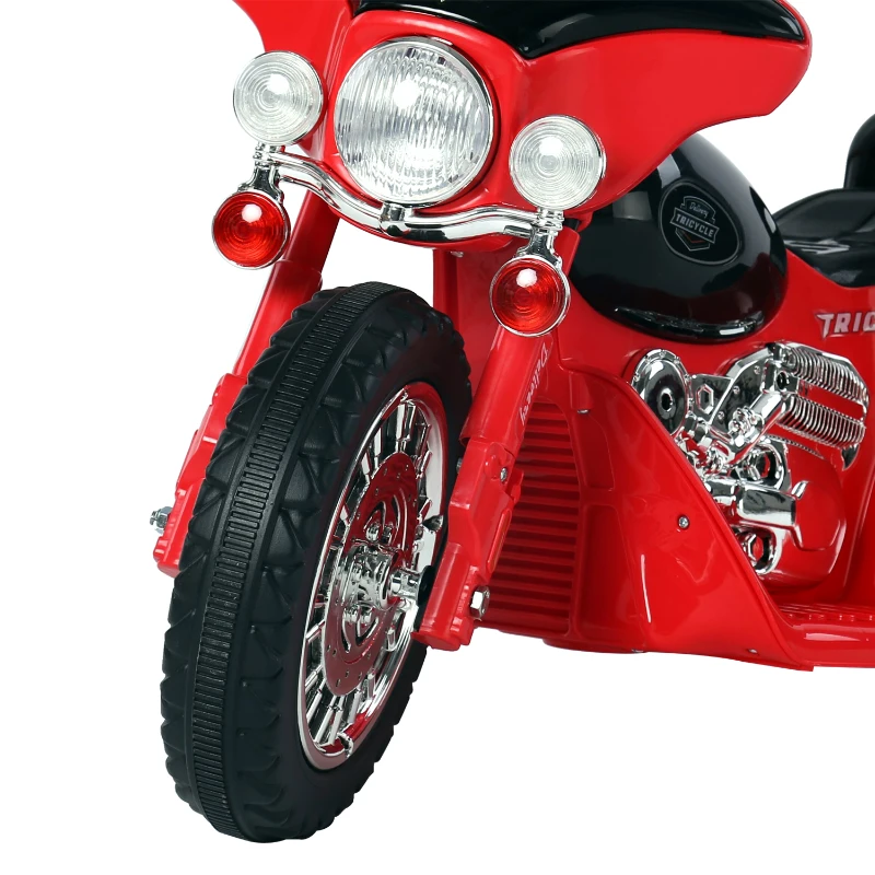 Moto Eléctrica Infantil Coche Triciclo Correpasillos a Batería Niños 18-36 Meses 6V Metal + PP 80x43x54.5cm Rojo