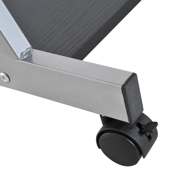 HOMCOM Mesa de Ordenador Escritorio de Computadora para Hogar Oficina en Forma Z Mesa Compacta con Ruedas  60x48x73cm Color Negro