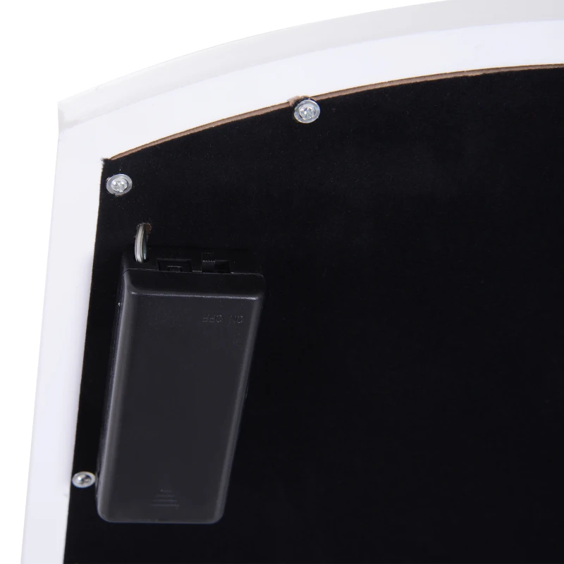 HOMCOM Espejo de Maquillaje con Joyero de Pie Armario para Joyas 14 Luces LED Reclinable Guardajoyas Sobremesa Anillos Pendientes Collares Cerradura Madera 32x29x81cm Blanco