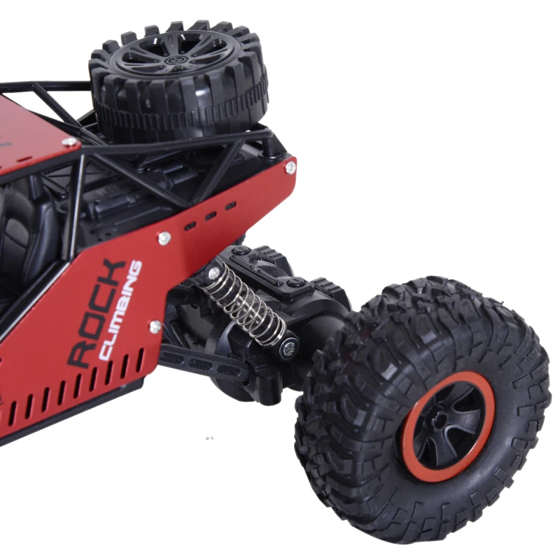 RC Coche Crawler Todoterreno 4x4 2.4GHz Coche Teledirigido Juguete Radiocontrol 1:16 20km/h para Niños +3 Años Rojo