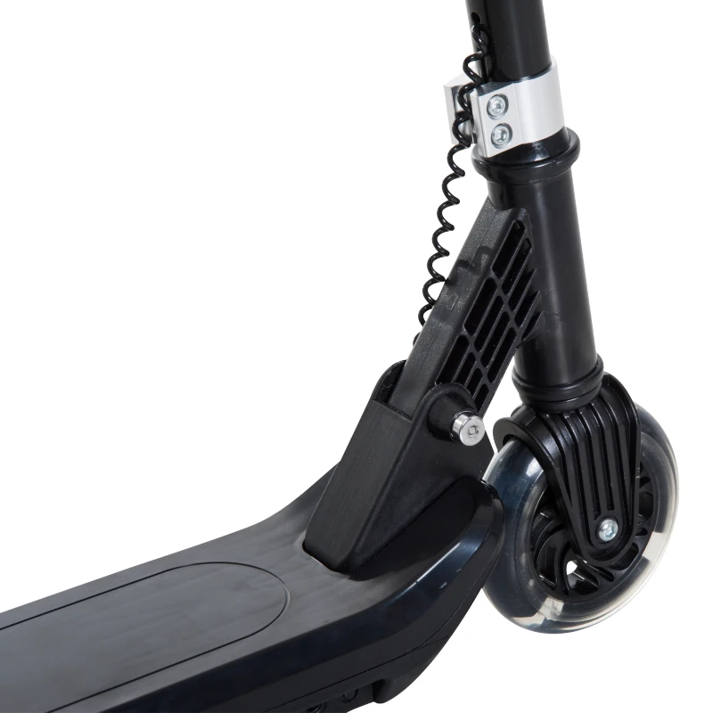 HOMCOM Patinete Eléctrico Niño 7-14 Años Scooter Manopatín Niño con Manillar Ajustable Plegable con Doble Freno Carga 45kg 70x34x70-84cm Estructura Aluminio Negro