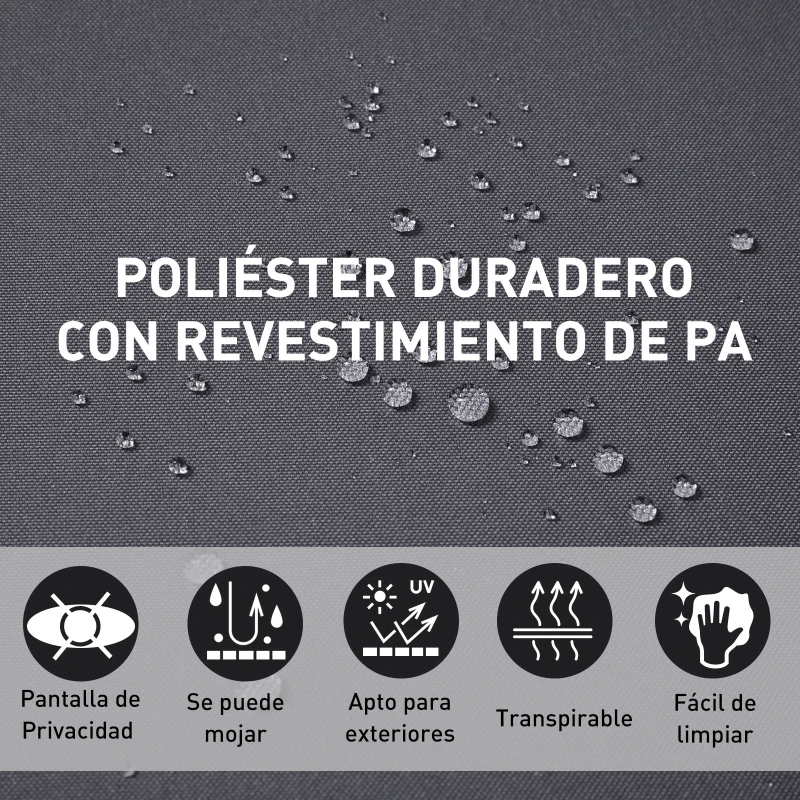 Outsunny Pantalla de Toldo Lateral Retráctil 300x180cm para Terraza Patio o Jardín de Mampara de Privacidad para Exterior Plegable Gris