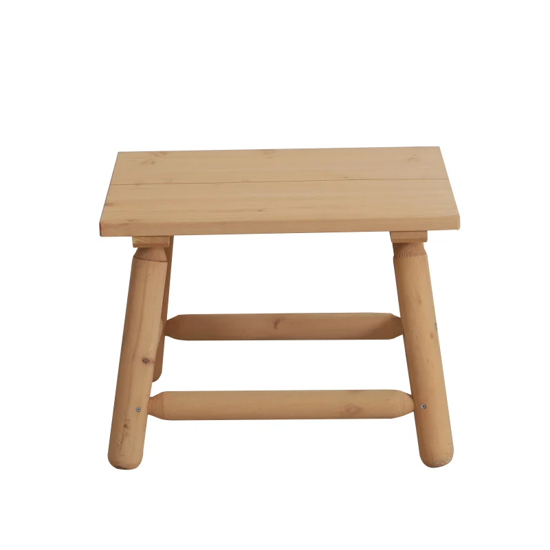 Outsunny Mesa de Centro para Jardin Mesa Auxiliar Cuadrada de Madera Mesita de Café Té para Exterior Terraza Patio 60x50x45cm