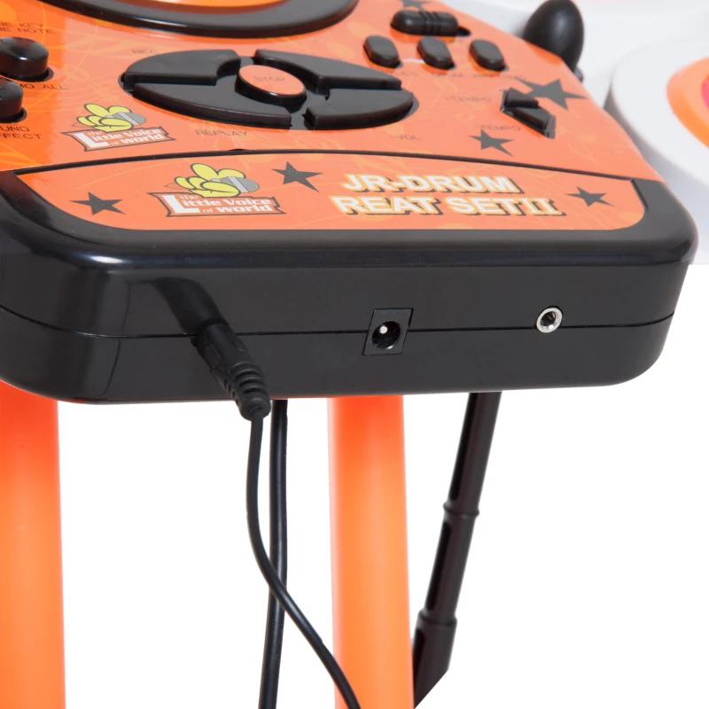 HOMCOM Kit Tambor de Jazz con Micrófono Set Batería Electrónica Infantil Juguete Musical de Instrumentos con MP3 Sonidos 45x25x140cm