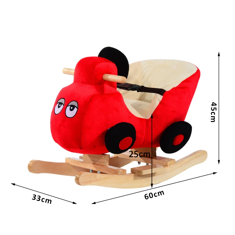 HOMCOM Balancin Bebe + 32 Canciones Coche de Peluche Balancines Bebes Cinturon de Seguridad