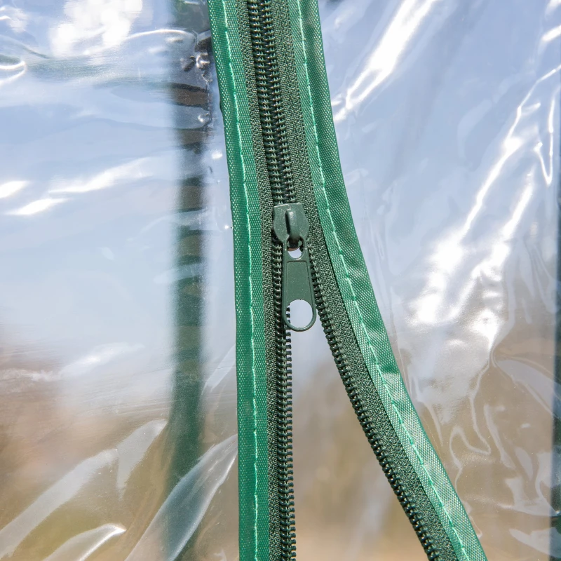 Outsunny Invernadero de Jardín Vertical 69x49x193cm con 5 Estantes Vivero Casero para Plantas y Cultivos con Cubierta Transparente PVC y Acero Verde