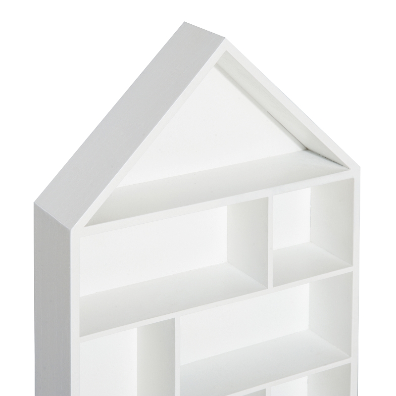 HOMCOM Estantería Colgante de Pared Redonda Casita Corazón de Madera Mueble Decorativo y Original 35.5x6.5x35.5cm (Casita, Blanco)