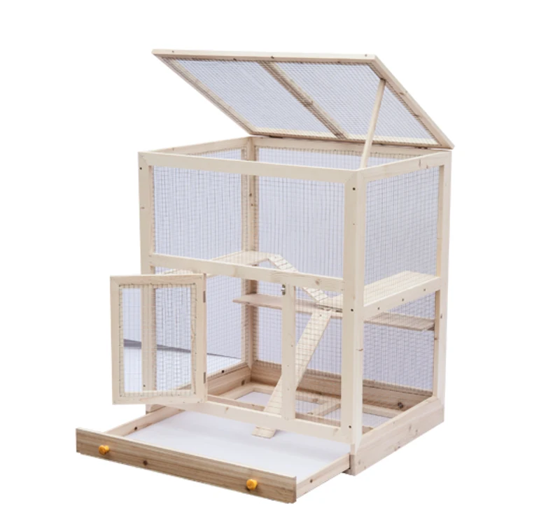 Jaula Madera 75x60x90cm Roedores Pequeños Hamster Raton Conejo Chinchilla