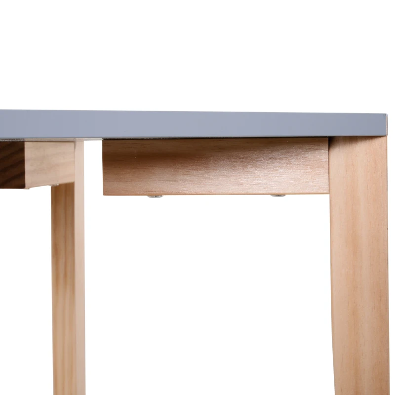 Mesa de Centro para Salón Cuadrada con Patas de Madera y Tablero MDF 45x45x45cm Azul
