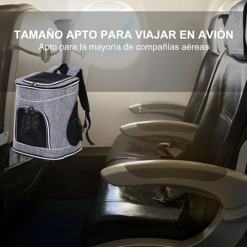 PawHut Transportin Carrito Perro 2 en 1 Mochila Carrito Plegable 35x30x45cm Mascotas Perro Gato