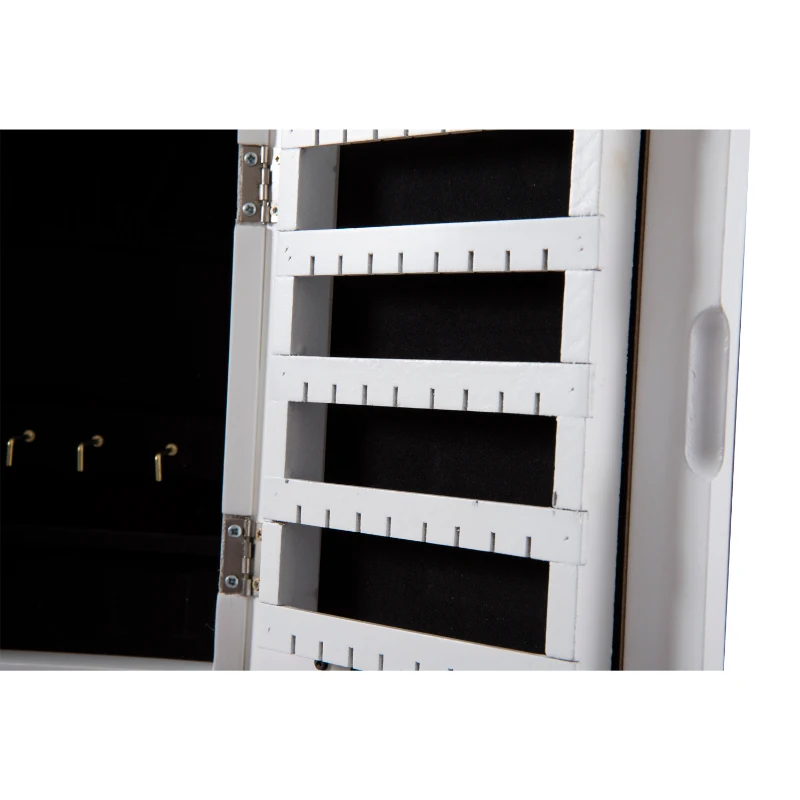 HOMCOM Joyero con Espejo 22x12x25cm para Tocador Mesita de Noche guardar Joyas Anillos