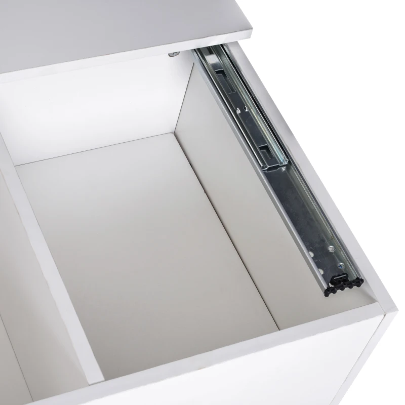 HOMCOM Mesa de Centro Mesita Café Mueble Salón Comedor Mesa Auxiliar Tablero Deslizante Estilo Contemporáneo Mesa para Sofá Sala de Estar 100x50x50cm