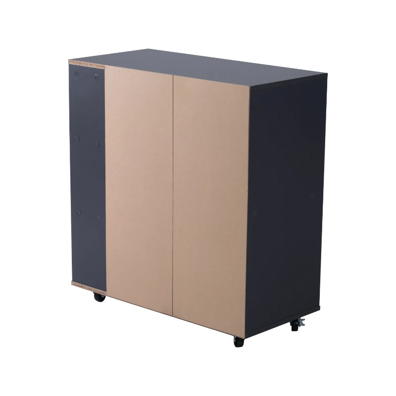 HOMCOM Armario de Suelo para Cocina Mueble Auxiliar Multiusos Diseño Moderno Espacioso con Cajón Estantes Ruedas Universales 80x39x86,5 cm