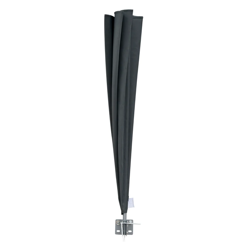 Outsunny Toldo Lateral Plegable de Balcón 120x120 cm en Forma de Abanico Aluminio con Soporte de Pared para Suelo Terraza Patio Gris Oscuro